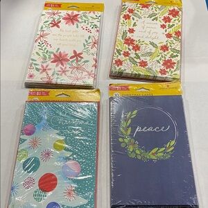40 American Greetings holiday Christmas cards floral greenery poinsettia cottage